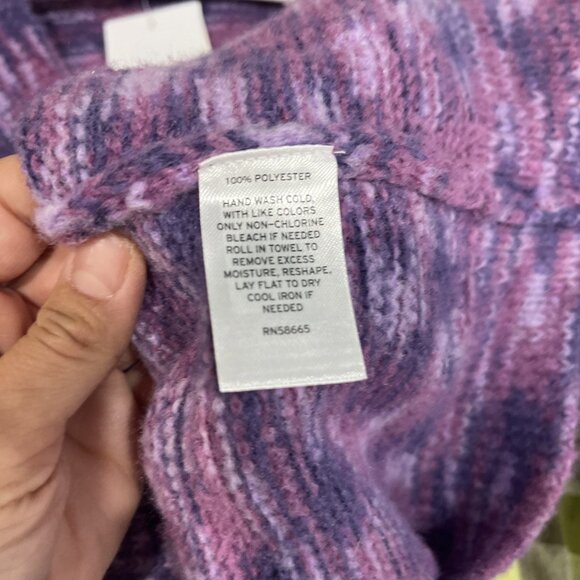 Abound Sweater Womens XXS Purple Space Dye Button Cardigan Preppy Girly Pockets - Picture 8 of 8